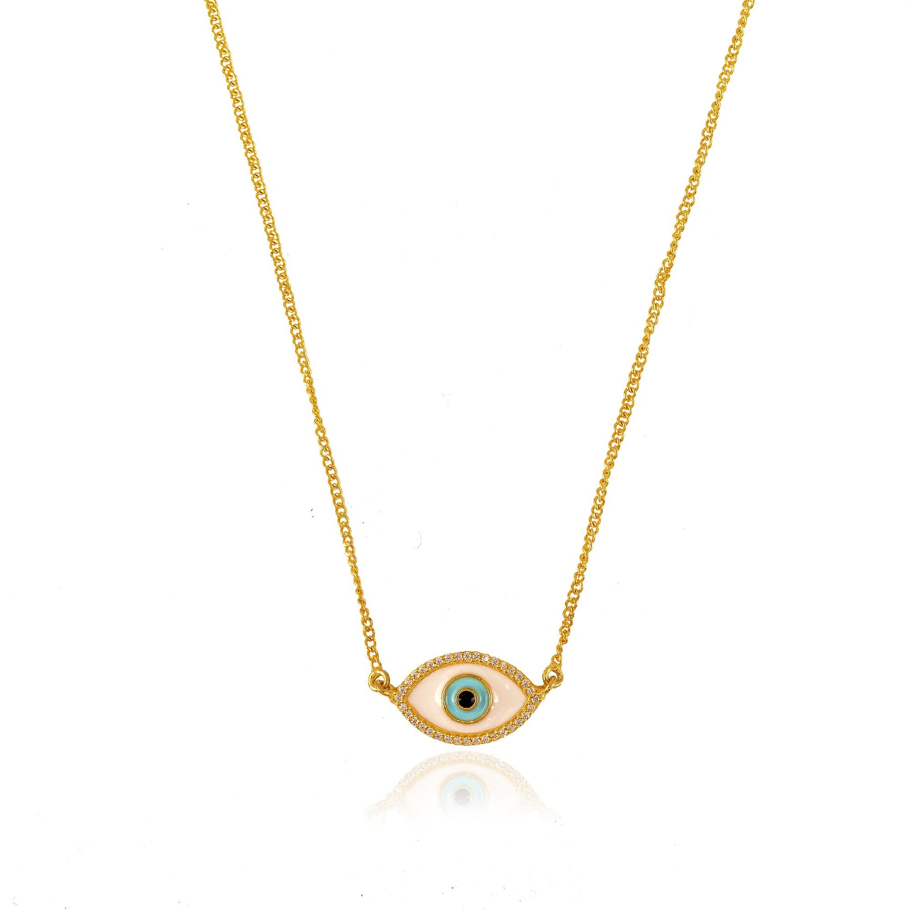 Ivory Evil Eye Necklace – KESYA JAIPUR